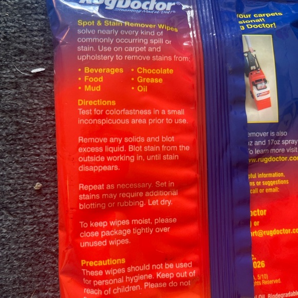 Rug Doctor Spot and Stain Remover Wipes NEW - Picture 3 of 4